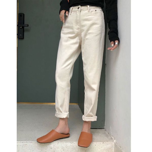 

autumn and winter loose cropped pants wide leg high waist thin trendy, Blue