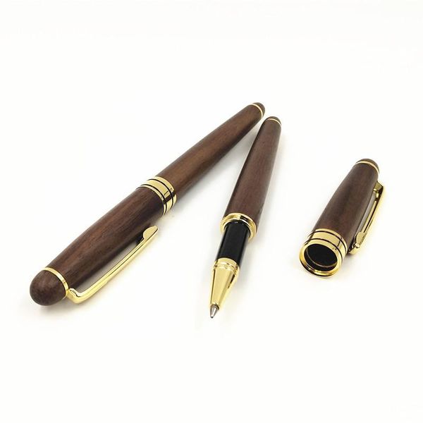 

gel pens creative handmade walnut signature pen 0.5mm black ink natural color wooden for business office & school as gift