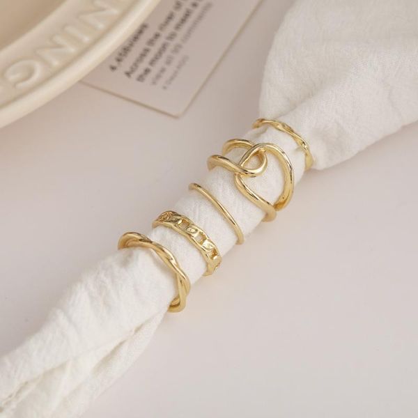 

wedding rings 5pcs fashion jewelry set selling metal alloy hollow round opening women twist finger ring for girl party gifts, Slivery;golden