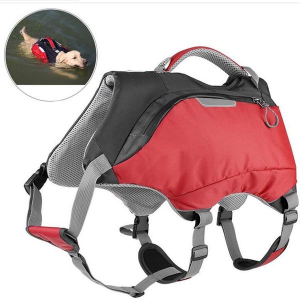 

dog life jacket fast to wear safety high buoyancy swimming backpack mid-large accessories apparel