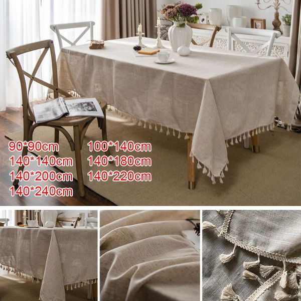 

table cloth rectangular tablecloth cotton linen tassel cover simple style tabledecoration for kitchen party dining room coffee