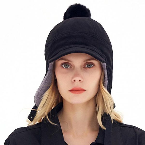 

berets fashion winter hats warm windbreaker ear protection windproof thick plush ski cap removable face shield hat, Blue;gray