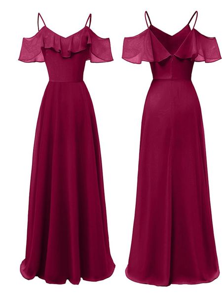 

bridesmaid dress elegant pink 2021 dresses camisole lotus leaf sleeve a-line v-neck chiffon wedding burgundy party gowns, White;pink