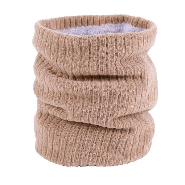 

scarves stripe knitted snood scarf with velvet inner women winter warm infinity solid color acrylic neck circle ring 2021, Blue;gray