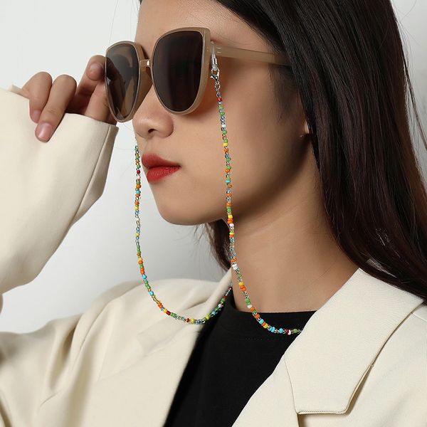 

boho colorful strand rice beads glasses chain women's lanyard chain sunglasses spectacle cord string rope holder neck strap