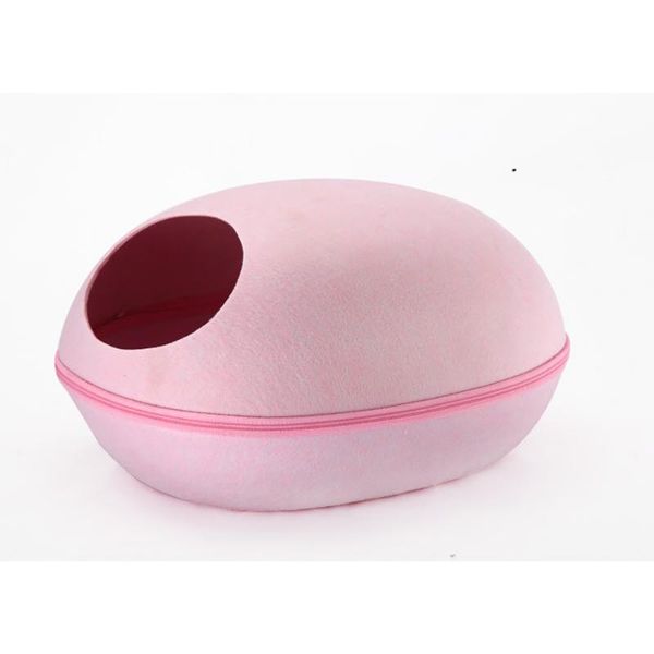 

cat beds & furniture creative bed house felt semi-closed hut tent for kitten removable breathable sleeping home puppy small dog