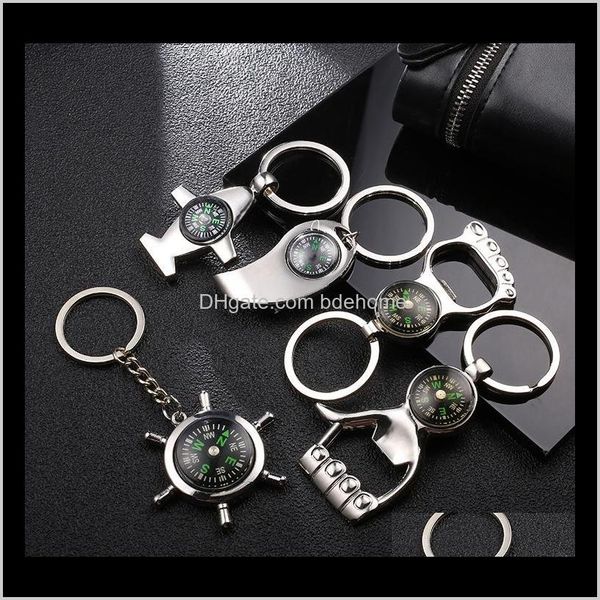

keychains fashion aessories drop delivery 2021 premium mini camping hiking compasses outdoor travel portable alloy sier navigation keychain, Silver