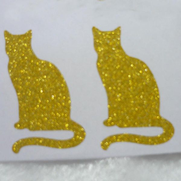 

sitting cat gold glitter sparkle sticker label envelope seals gift wrap