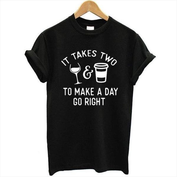 

it takes two to men t shirt make and women a day go cotton casual funny 90s lady yong girl, White;black