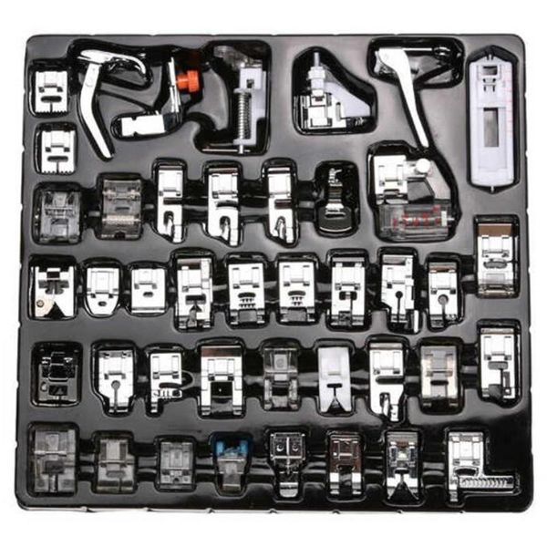 

sewing notions & tools 42-piece machine presser foot tool kit for brother shengjia domestic, Black