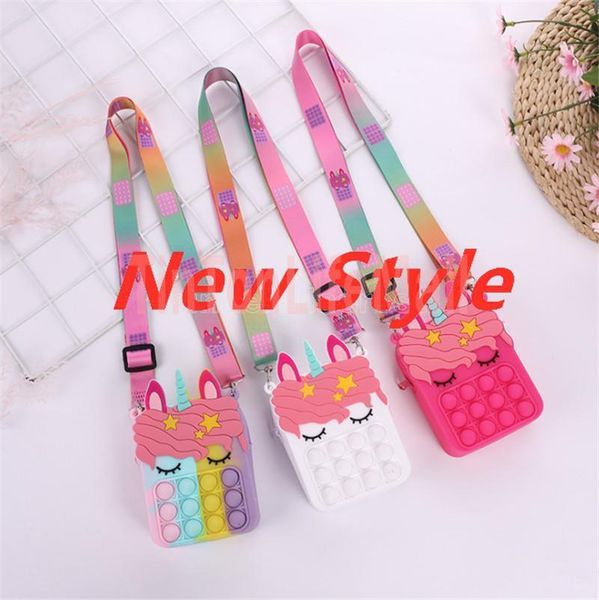 

fidget toys favor sensory fashion bag kid push bubble rainbow anti stress educational children and adults decompression toy seo28