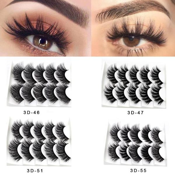 

false eyelashes 5 pairs 3d wispy beauty natural long thick makeup