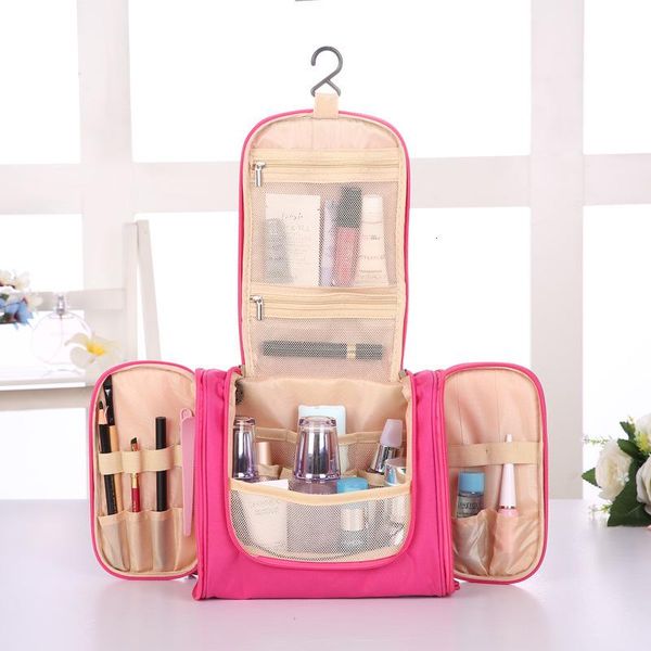 Borsa cosmetica pieghevole Oxford di alta qualità Borse per trucco appendiali di grandi dimensioni Organizzatore di viaggio portatili portatili portatili portatili da bagno portatili portatili