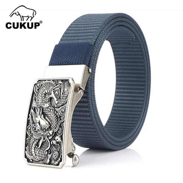 

men's unique design chinese buckles metal belts nylon for men 3.5cm width accessories cbck167, Black;brown