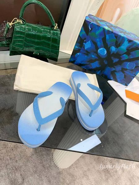 

pink blue gradient slippers 2021 designers fashion latest trend three-dimensional letters gradients comfortable beach shoes flip flops, Black