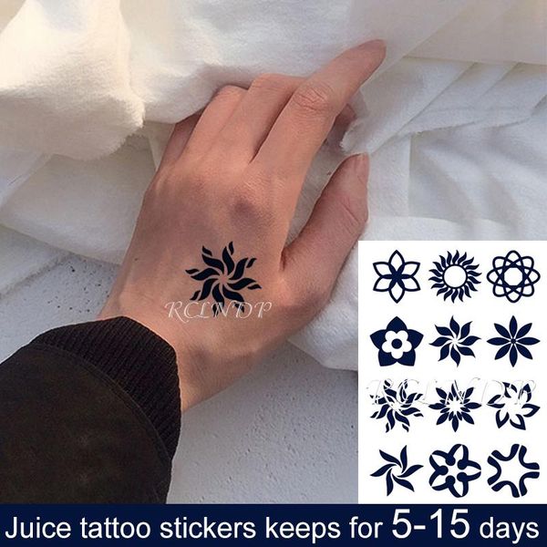 

temporary tattoos waterproof juice tattoo sticker personal flower sun geometric pattern tatto flash tatoo fake art for men women