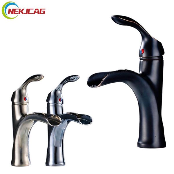 

bathroom sink faucets basin mixer tap faucet big waterfall chrome nickel orb
