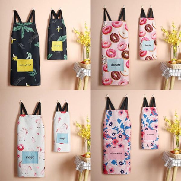 

cartoons ladies men's adjustable imitation advanced kitchen apron striped waterproof stainproof cooking restaurant aprons