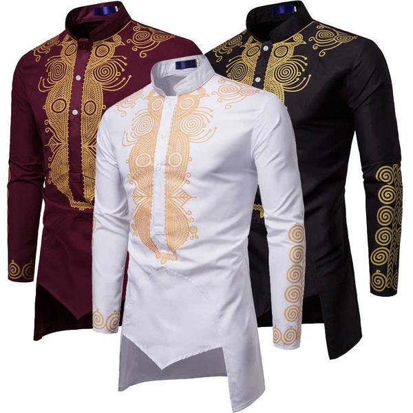 Uomo Moda Africa Abbigliamento Abbigliamento Lungo pullover African Dress Vestiti Hip Hop Robe Africaine Casual Material Sep X0602