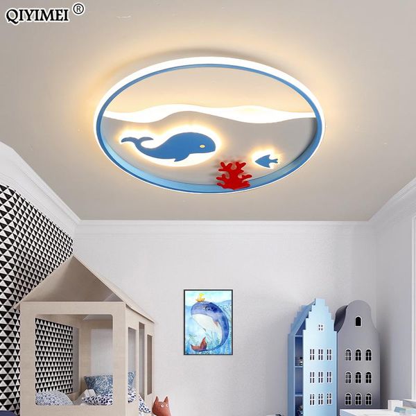 

blue white round creative modern led chandelier lights living study children room bedroom kid lamp indoor lighting ac90-260v chandeliers