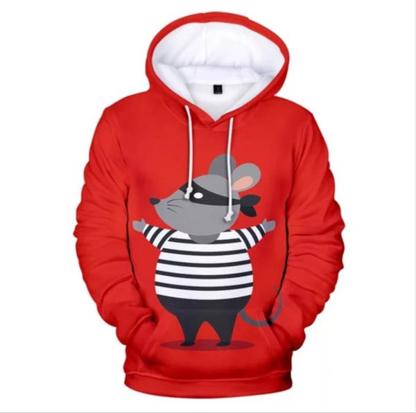 

men's hoodies & sweatshirts children's 3d for girls cat mouse white&pink hooded women's sweatshirt long-sleeved men/women, Black
