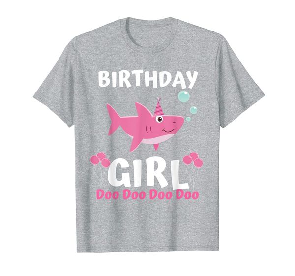 

birthday girl shark doo doo shirt birthday party gift girls t-shirt, White;black