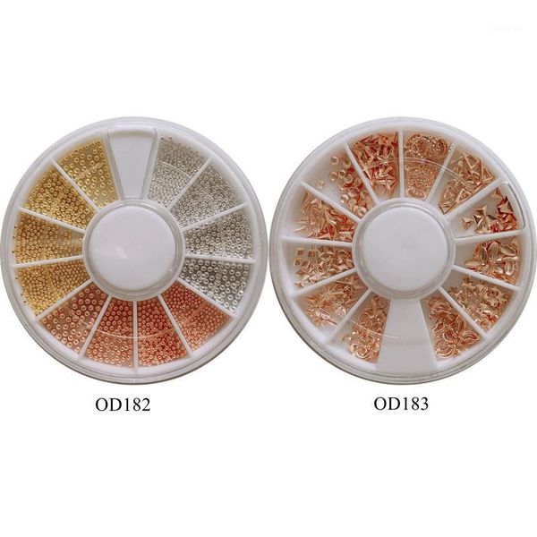 

1wheel nail art mini beads in wheel rose gold stud od182/1831, Silver;gold