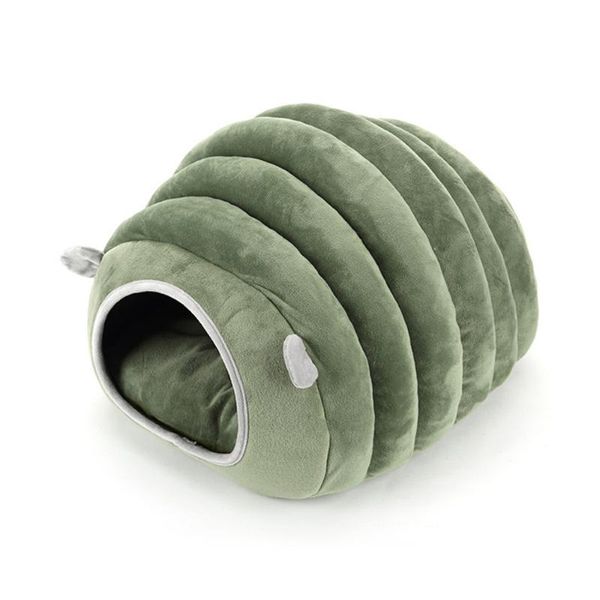 

cat beds & furniture winter warm pet dog house cute worm shape kennel soft velvet detachable hamster sleeping bed for cats gods small animal