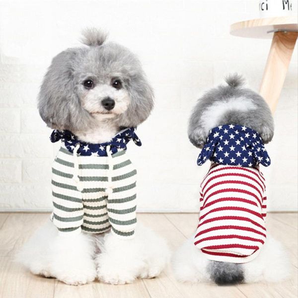 

dog apparel summer pet clothes cotton striped vest t shirt clothing for dogs puppy outfit hooded small chihuahua