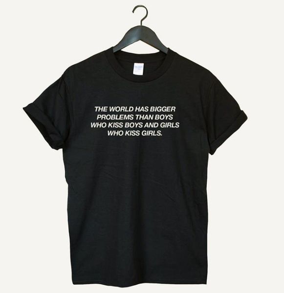 

women's t-shirt the world has bigger problems than boys women tshirt cotton casual funny t shirt lady yong girl tee drop ship s-4921, White