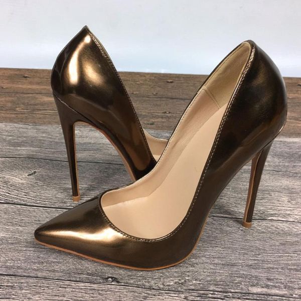 

dress shoes female high heels exclusive brand patent pu women  cm 12, Black