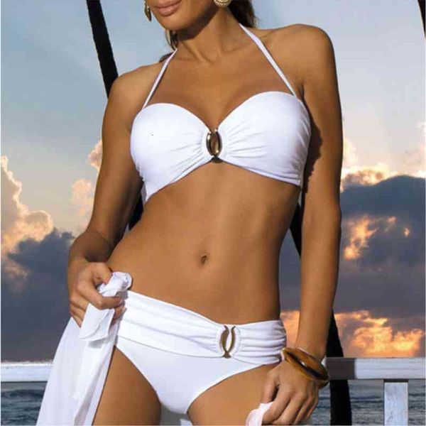 

enhanced women's white swimsuit, beach bikini suit, plain swimsuit in 2021