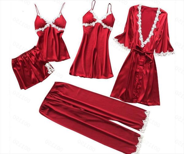 

european and american women sleepwear pajamas summer sleeves brides morning gown large size home dress nightgown bathrobe, Black;red