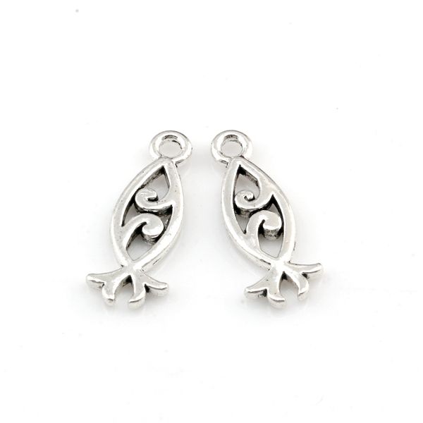 

350pcs antique silver alloy fish charms pendants for jewelry making, earrings, necklace and bracelet 7.5x19.8mm a-639, Bronze;silver