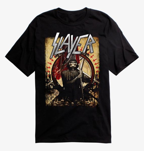 

slayer skeleton soldier t-shirt heavy metal band new licensed & official, White;black