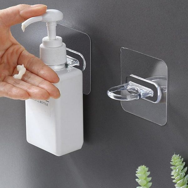 

hooks & rails 5pcs/set adhesive kitchen wall hook hanger strong transparent storage sucker for bathroom