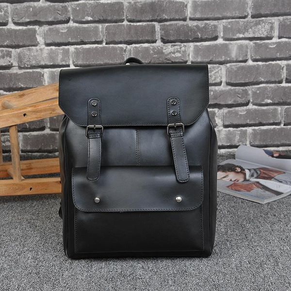 

backpack multifunction men crazy horse leather school bag vintage for teenage boys schoolbag laptravel