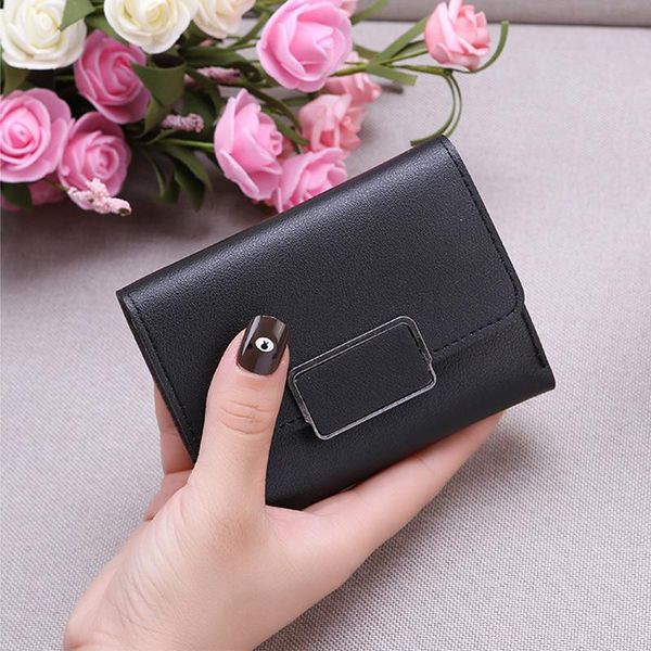 

wallets money small wallet women casual solid fashion brand leather female short mini clutch lady purse clip, Red;black