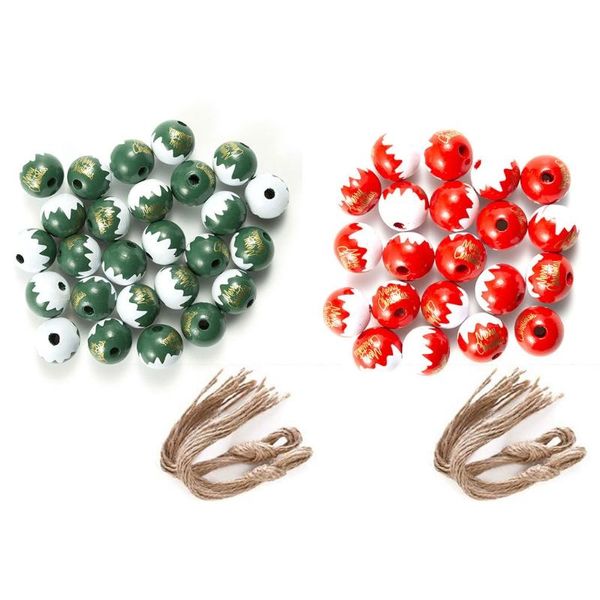

other christmas beads color wooden rope tassel bead string diy accessories d55y