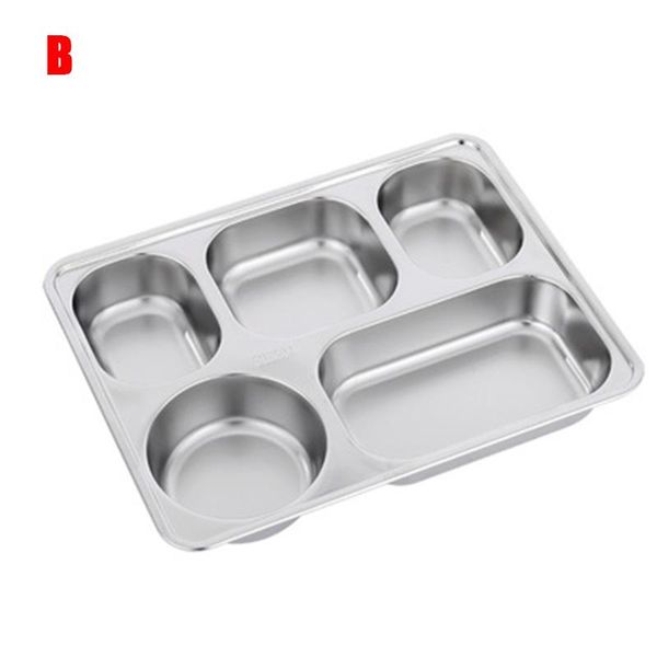

dinnerware sets 304 stainless steel fast plate grid with lid square canteen tableware for children smd66