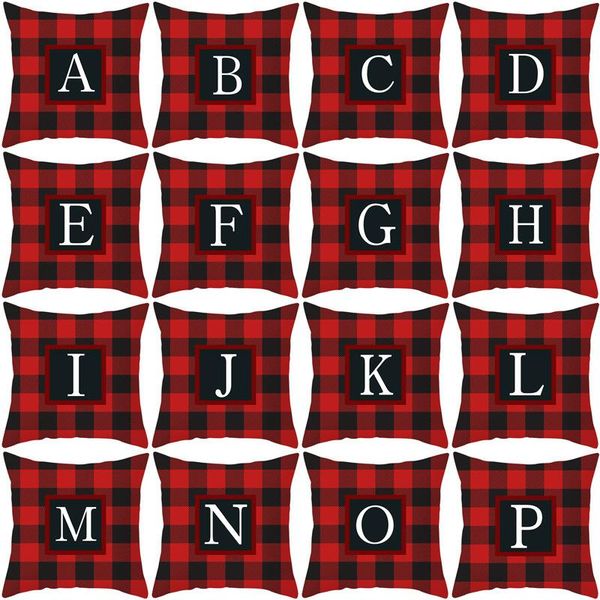 

cushion/decorative pillow arrivals red check creative letter christmas personalized case car square cushion cover decorative living room sof