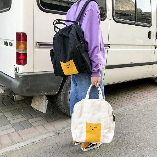 

backpack 2021 arrival literary canvas shoulder bag students large capacity bookbag fashion purse