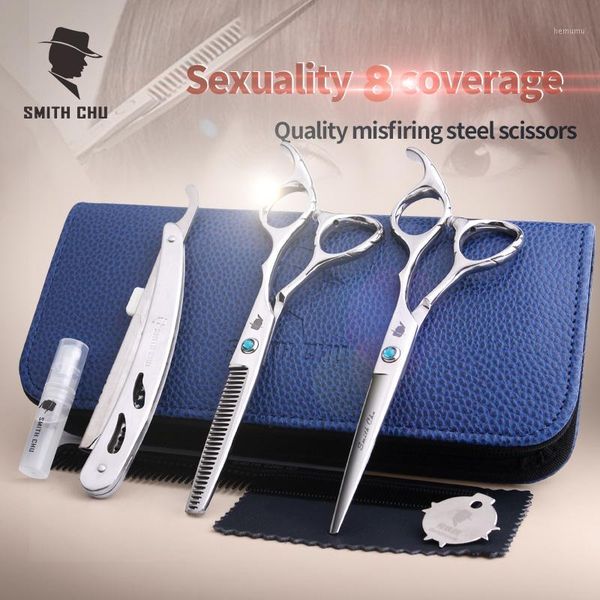 

smith chu hm100 7 inch haircut thinning scissors 9cr13mov professional salon barbers cutting hairdress set1