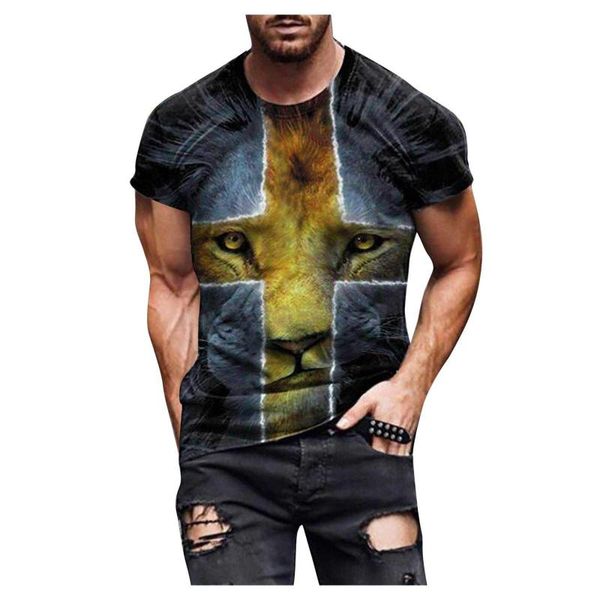 

men's t-shirts men fashion abstract painting printing casual summer short sleeves round neck athletic plus size, White;black