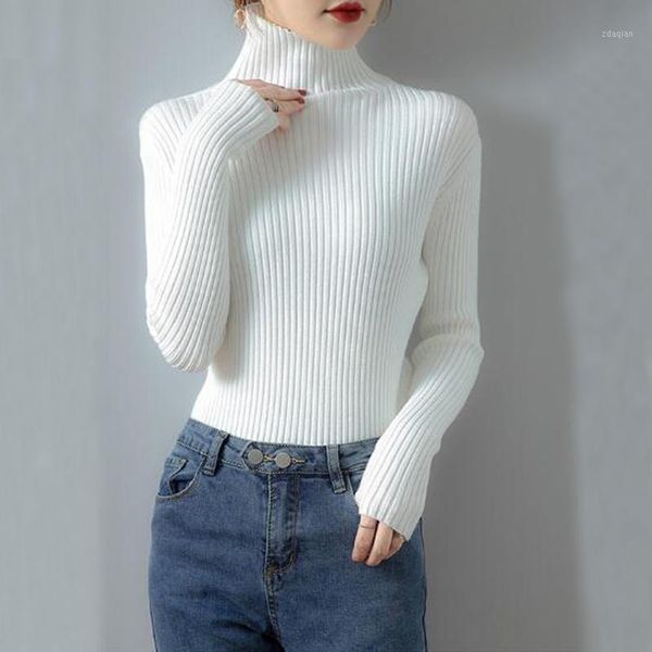 

fall winter wool blend slim stripe pullovers turtleneck knit soft friendly cotton sweaters basic sr899 women's, White;black