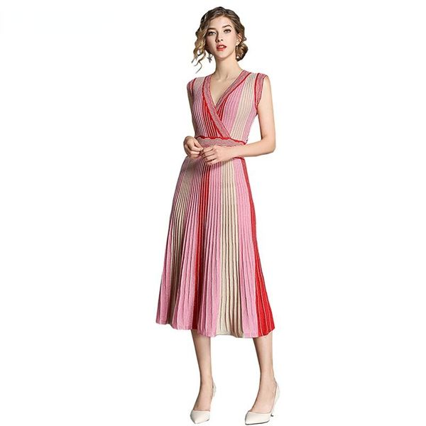 

women's sweaters summer style streetwear women long sweater dress 2021 fashion designer colorful stripe vest, White;black