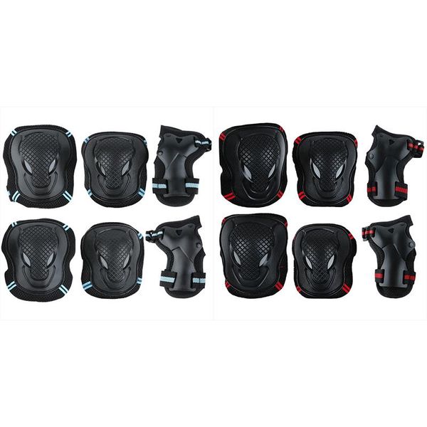 

elbow & knee pads roller skating protective gear set anti fall sports beginner skateboard equipment, Black;gray