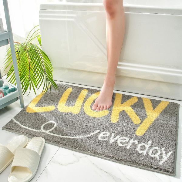 

bath mats lucky printing floor carpet washable absorbent bathroom mat quality non-slip hallway rug door for living room decor