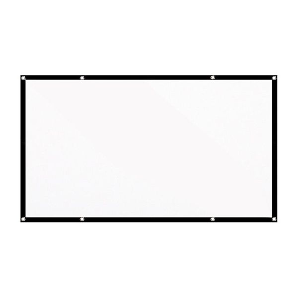 

projection screens 100 120inch portable hd projector screen 16:9 foldable durable white wall with carrying bag rope for outdoor home theater