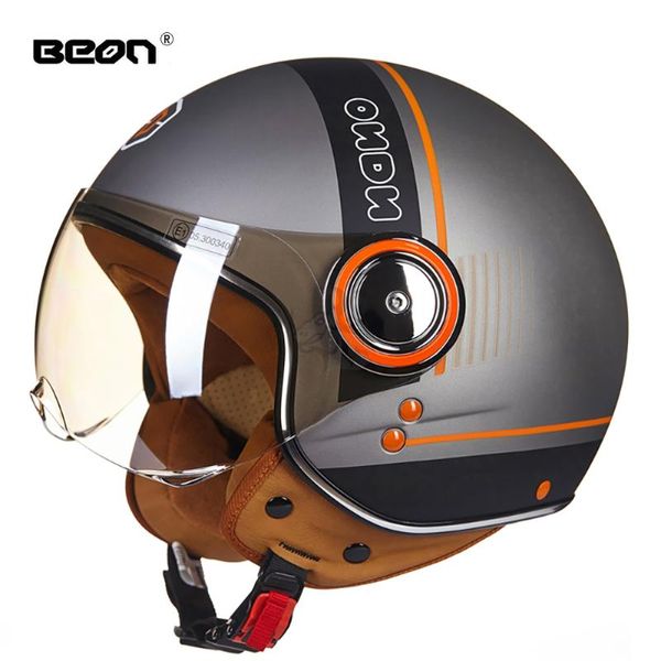 

motorcycle helmets beon helmet summer vintage motorbike 3/4 open face casco moto men riding motocross half capacete